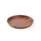 Plateau rond Montana à surface antidérapante avec bord haut - noyer - 360 mm - Finedine