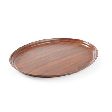 Plateau oval en noyer avec surface antidérapante Montana - 200 x 265 mm - Finedine