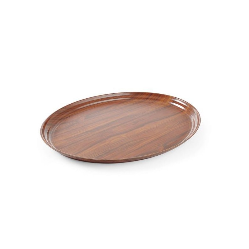 Plateau oval en noyer avec surface antidérapante Montana - 200 x 265 mm - Finedine