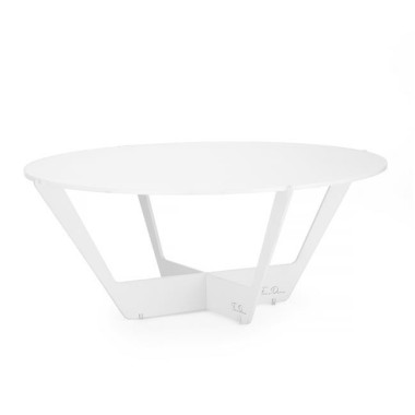 Buffet Skiatos blanc sur pied diamètre 510 mm en ensemble de plexiglas - Finedine