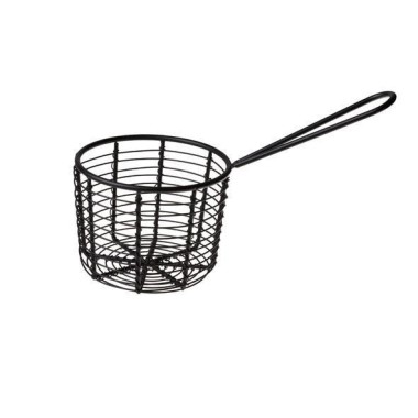 panier rond pour frites - noir - 83 mm - Finedine