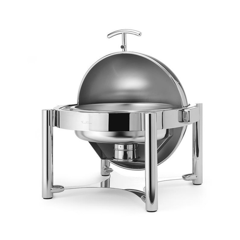 Chafing dish rond à couvercle escamotable de luxe 6 l - Finedine