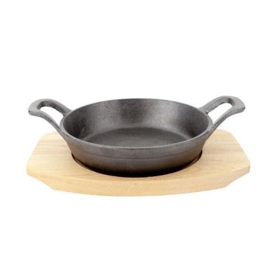 Plat en fonte avec une base en bois - 155 mm - Finedine