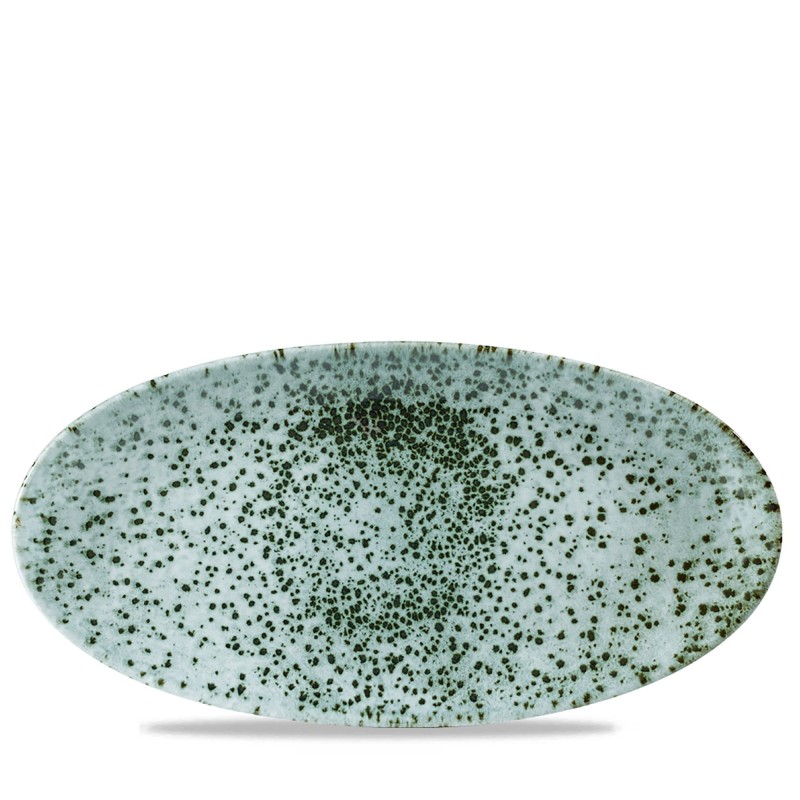 Assiette ovale chefs Mineral Green - 299x150mm - Finedine