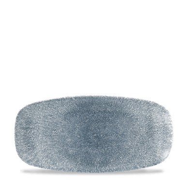 Assiette oblongue Raku Topaz Blue pour chefs - 269x127mm - Finedine