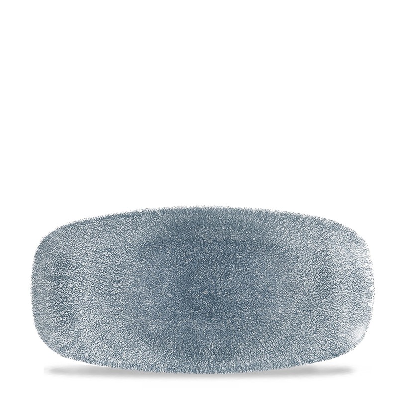 Assiette oblongue Raku Topaz Blue pour chefs - 269x127mm - Finedine