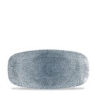 Assiette oblongue Raku Topaz Blue pour chefs - 269x127mm - Finedine