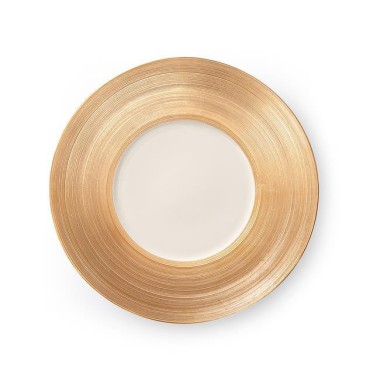 Assiette dorée à bord large Manhattan - 320x(H)37mm - Finedine
