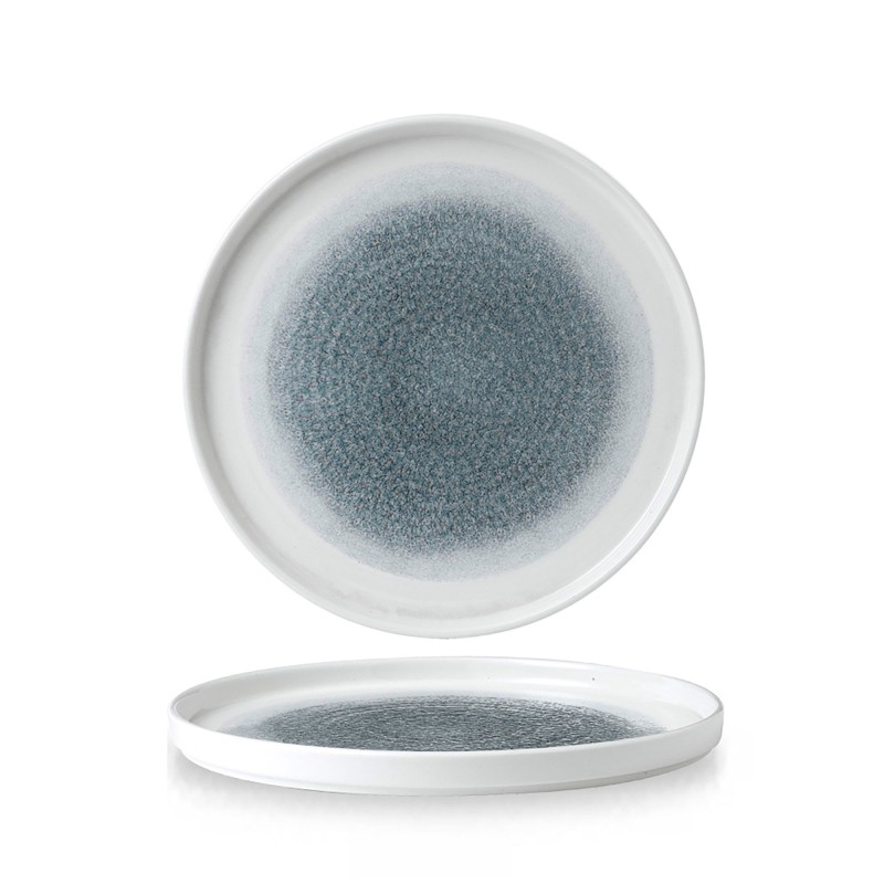 Assiette à parois bleues Topaz Raku - 260 mm - Finedine