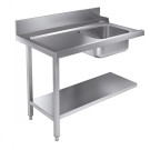 Table d'entrée étagère inférieure 1200 gauche avec évier - Combisteel