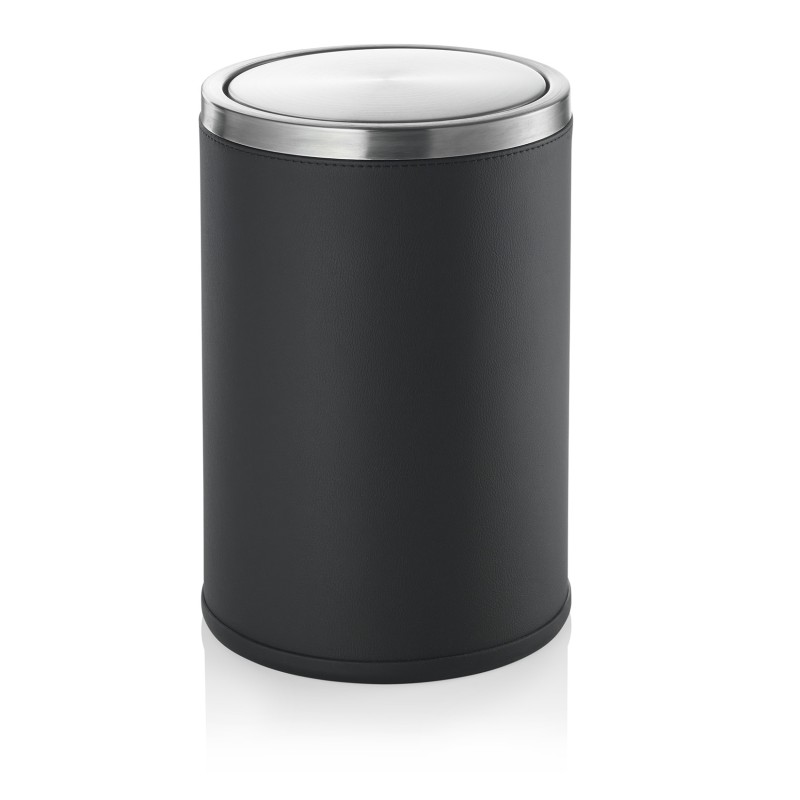Poubelle 9L Noir Acier Inoxydable - WAS Germany