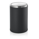 Poubelle 9L Noir Acier Inoxydable - WAS Germany