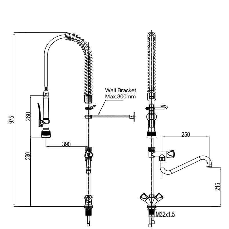 Douchette mono trou - Combisteel