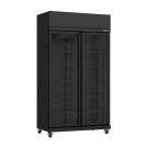 Réfrigérateur 2 portes vitré noir 580L - Combisteel