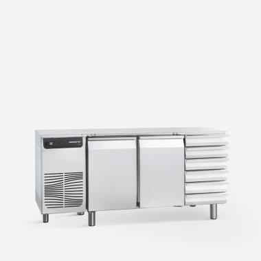 Table réfrigérée pour pizza 2 portes avec tiroirs - Samaref