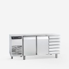 Table réfrigérée pour pizza 2 portes avec tiroirs - Samaref