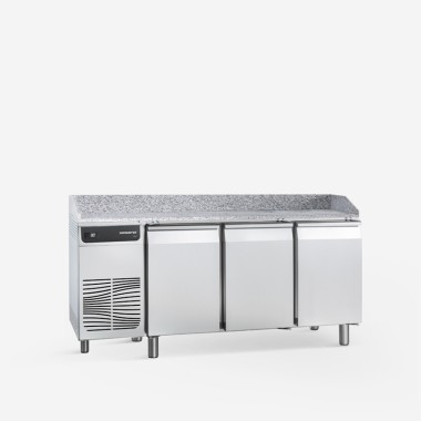 Table à pizza réfrigérée avec  dosseret  3 portes 609 L  - Samaref