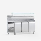 Table réfrigérée pour pizza avec dosseret et vitrine 609 L - Samaref