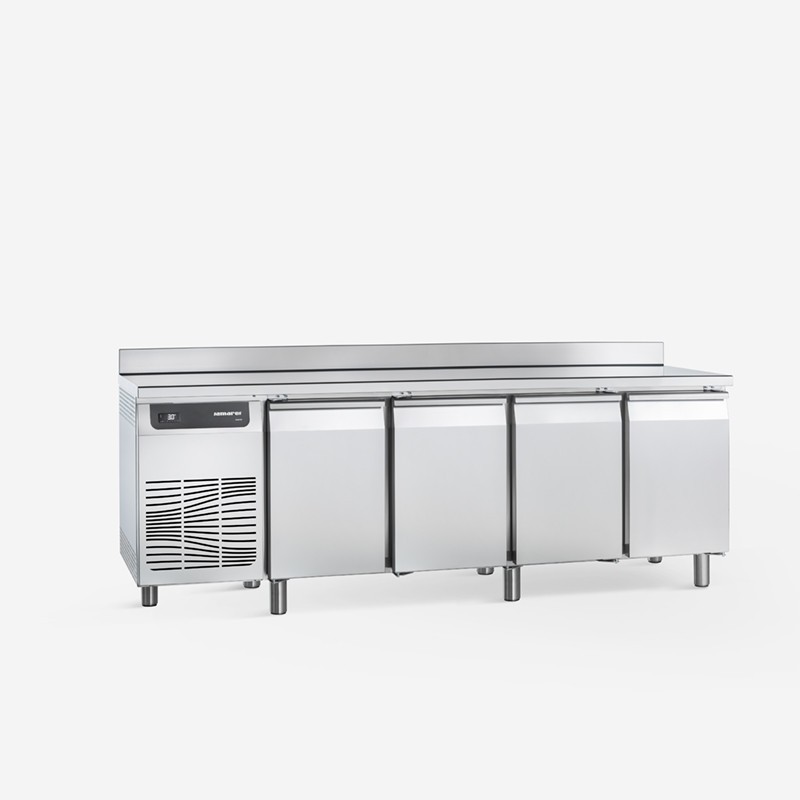 Table réfrigérée positive  473 litres 4 portes avec  dosseret   - Samaref