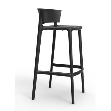 Tabouret de bar empilable Africa noir - Lot de 4 - Sinotec