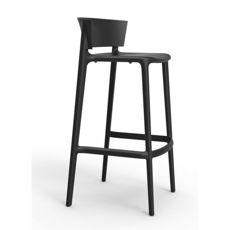 Tabouret de bar empilable Africa noir - Lot de 4 - Sinotec