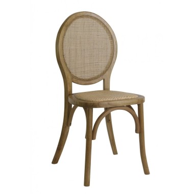 Chaises Médaillon Champêtre bois clair - lot de 4 - Sinotec