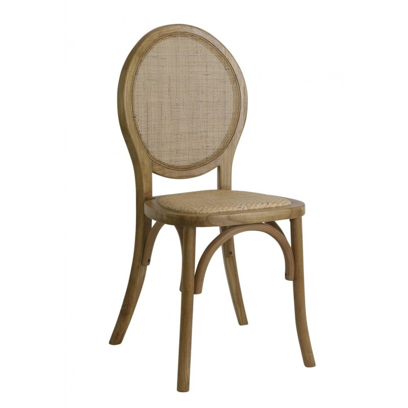 Chaises Médaillon Champêtre bois clair - lot de 4 - Sinotec