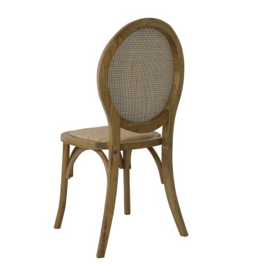 Chaises Médaillon Champêtre bois clair - lot de 4 - Sinotec