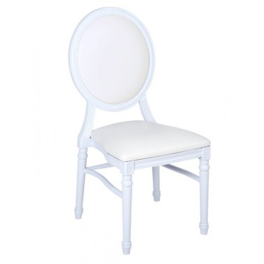 Chaises Médaillon LOUIS - lot de 4 en polypropylène blanche - Sinotec