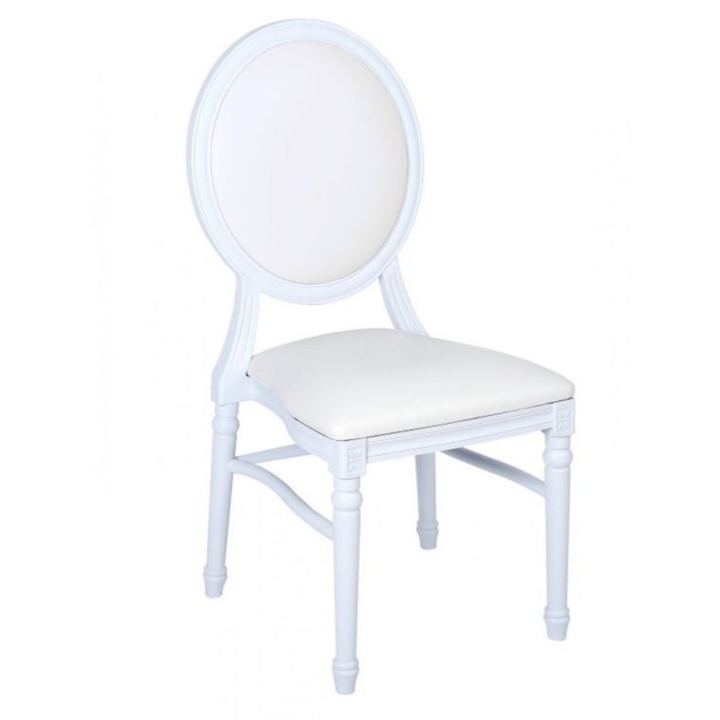 Chaises Médaillon LOUIS - lot de 4 en polypropylène blanche - Sinotec