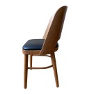 Chaise MILA - Bois hêtre finition chêne miel - Assise vinyle noir - Lot de 4 - Sinotec