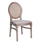 Chaises Médaillon LOUIS bois cérusé - lot de 4 - Sinotec