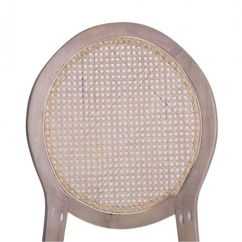 Chaises Médaillon LOUIS bois cérusé - lot de 4 - Sinotec