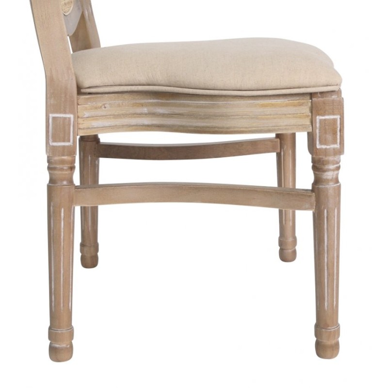Chaises Médaillon LOUIS bois cérusé - lot de 4 - Sinotec