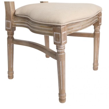 Chaises Médaillon LOUIS bois cérusé - lot de 4 - Sinotec