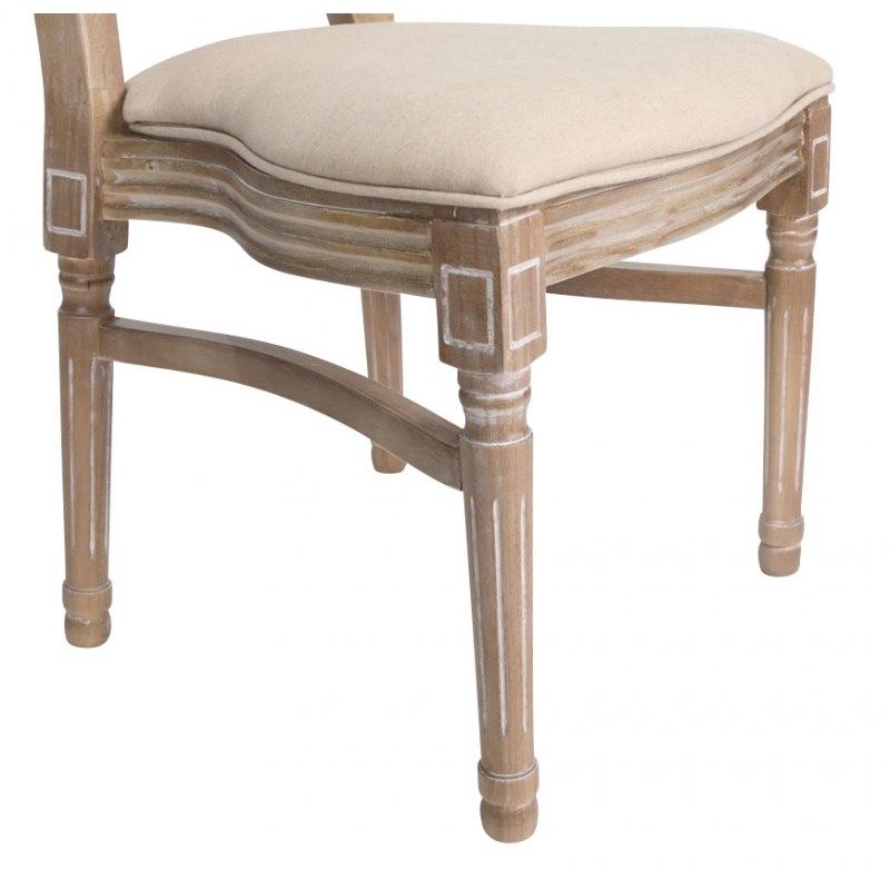 Chaises Médaillon LOUIS bois cérusé - lot de 4 - Sinotec