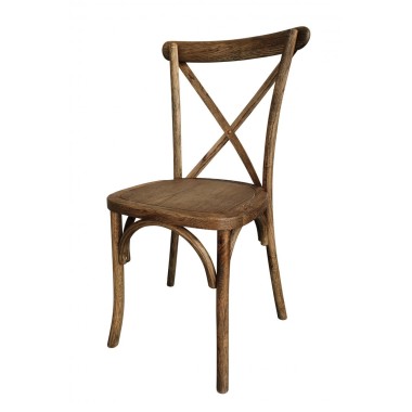 Chaises dos croisé en bois champêtre empilable lot de 7 - Sinotec