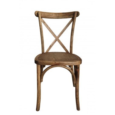 Chaises dos croisé en bois champêtre empilable lot de 7 - Sinotec