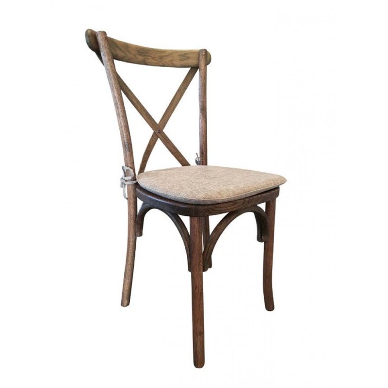 Chaises dos croisé en bois champêtre empilable lot de 7 - Sinotec