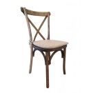 Chaises dos croisé en bois champêtre empilable lot de 7 - Sinotec
