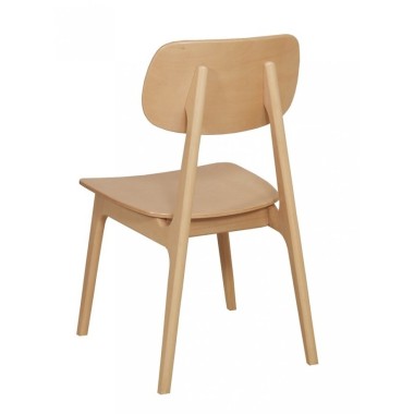 Chaise VERA - Bois hêtre verni naturel - Lot de 4 - Sinotec