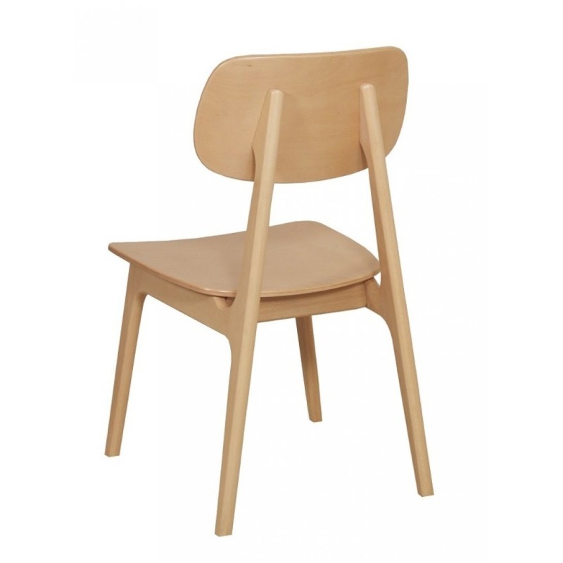 Chaise VERA - Bois hêtre verni naturel - Lot de 4 - Sinotec