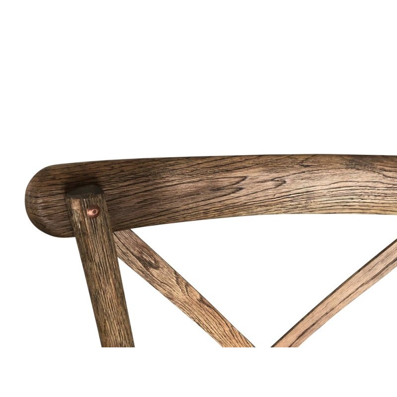 Chaises dos croisé en bois champêtre empilable lot de 7 - Sinotec
