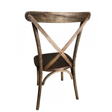 Chaises dos croisé en bois champêtre empilable lot de 7 - Sinotec