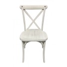 Chaises dos croisé Champêtre bois vieilli blanc - lot de 8 - Sinotec