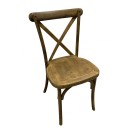 Chaise de réception champêtre dos croisé bois vieilli - lot de 8 - Sinotec