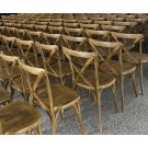 Chaise de réception champêtre dos croisé bois vieilli - lot de 8 - Sinotec