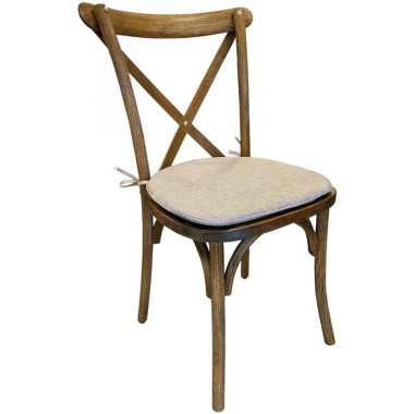 Chaise dos croisé en bois CHAMPETRE - lot de 4 - Sinotec