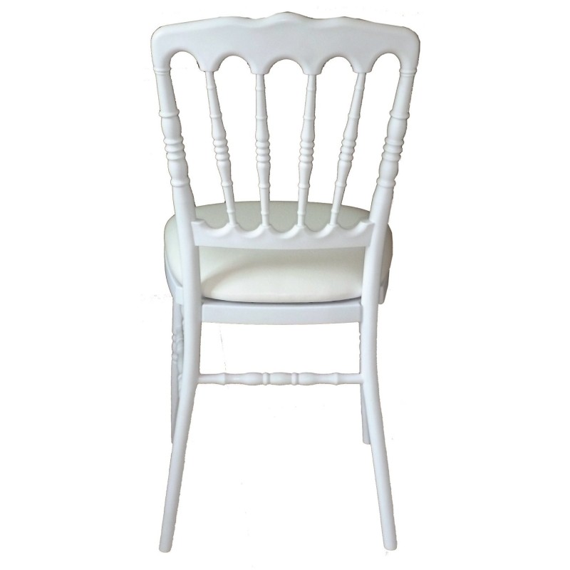 Chaise Napoléon Premium blanche avec galette - lot de 8 - Sinotec