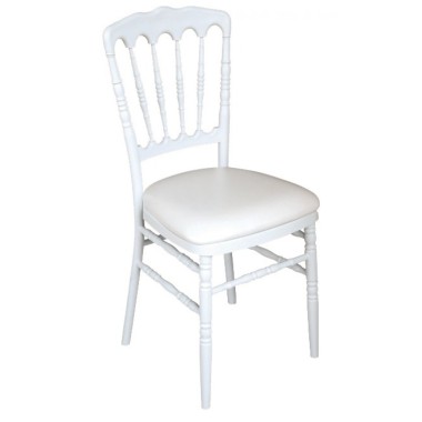 Chaise Napoléon Premium blanche avec galette - lot de 8 - Sinotec